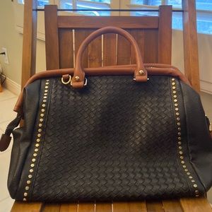 -NWOT Black Purse with Brown Trim